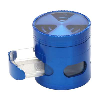 Wholesale Herb Grinder 63mm New Big 4 Layer Tobacco Smoke Smoking Crusher Accessories Metal Shredder with Window Drawer