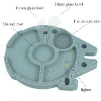 New Customized Rolling Tray Silicone with Holder/ Lighter/Tools for Tobacco Dry Herb