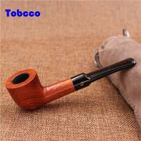 Top Quality Custom Logo New Wooden Pipe Filter Pure Red Wooden Smoking Pipe Nature Solid Rose Wood Bent Tobacco Pipe