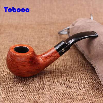 Wholesale Top Quality Engraved Logo  Tobacco Smoking Pipe Premium Handcrafted Red Wood Pipe